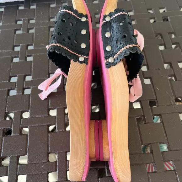 IRREGULAR CHOICE Japanese Style Mules Sandals Wood Dog SIZE 37 UK 4 UNIQUE RARE