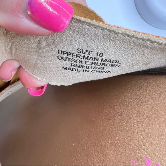 Isaac Mizrahi Live Rose Gold Flower Cut Slide On Sandals Size 10