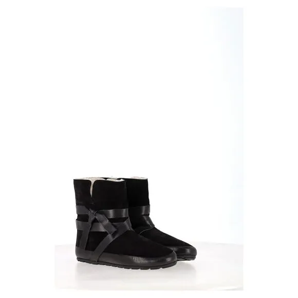 Isabel Marant Etoile Sheared Snow Boots in Black Suede