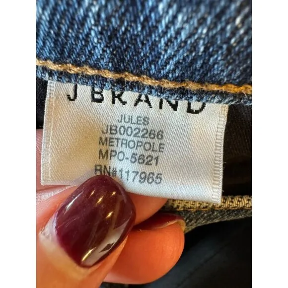 J Brand Jeans Women 28 Blue Metropole Wash High Rise Straight Leg Jules Jeans