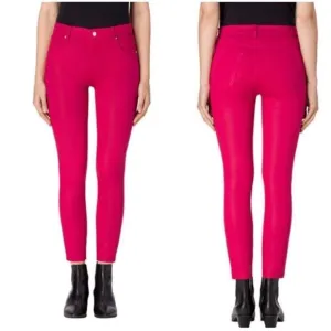 J Brand Alana High Rise Cropped Coated Dizzy Pink Jeans size 26 NWT