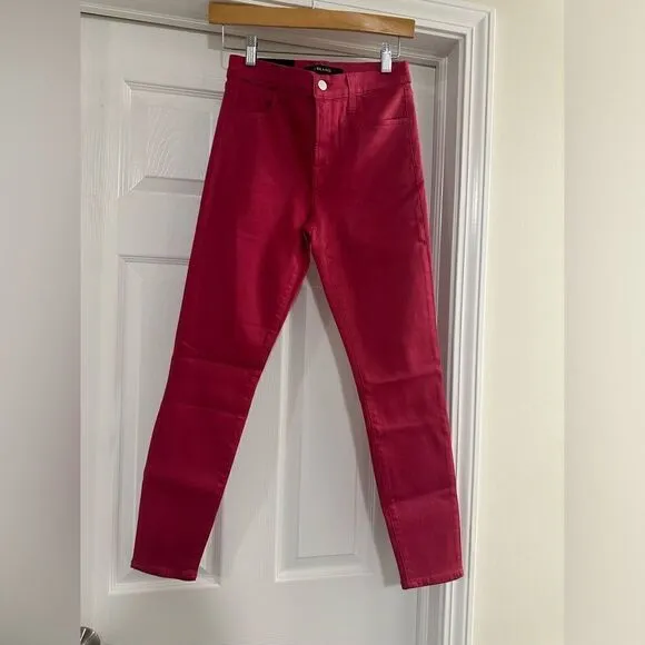 J Brand Alana High Rise Cropped Coated Dizzy Pink Jeans size 26 NWT
