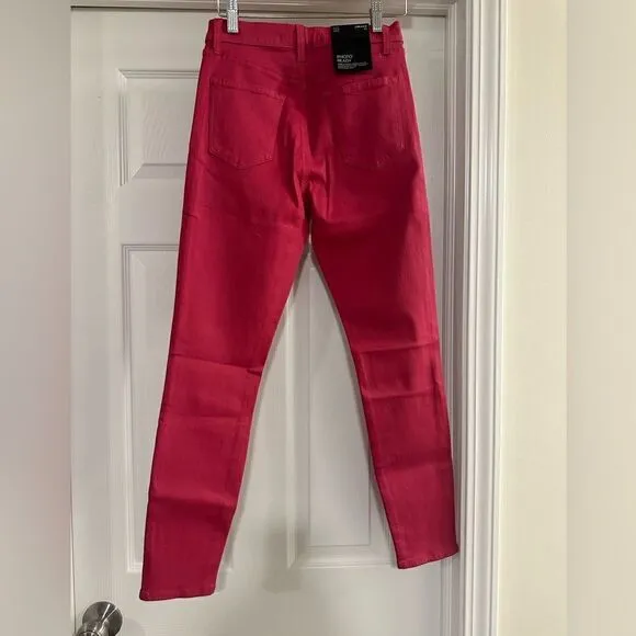 J Brand Alana High Rise Cropped Coated Dizzy Pink Jeans size 26 NWT