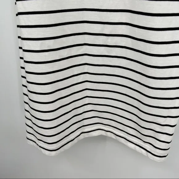 J by J. Crew Striped Cotton Short Sleeves Roundneck Straight Hem Shirt Dress