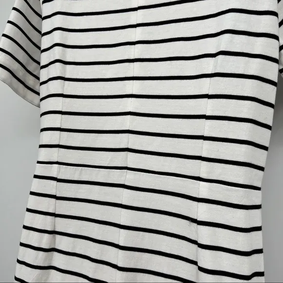 J by J. Crew Striped Cotton Short Sleeves Roundneck Straight Hem Shirt Dress