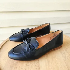 J. Crew black bow loafers size 6