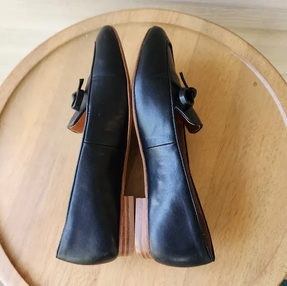 J. Crew black bow loafers size 6
