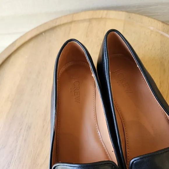 J. Crew black bow loafers size 6