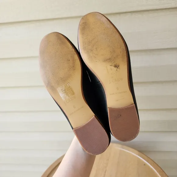 J. Crew black bow loafers size 6