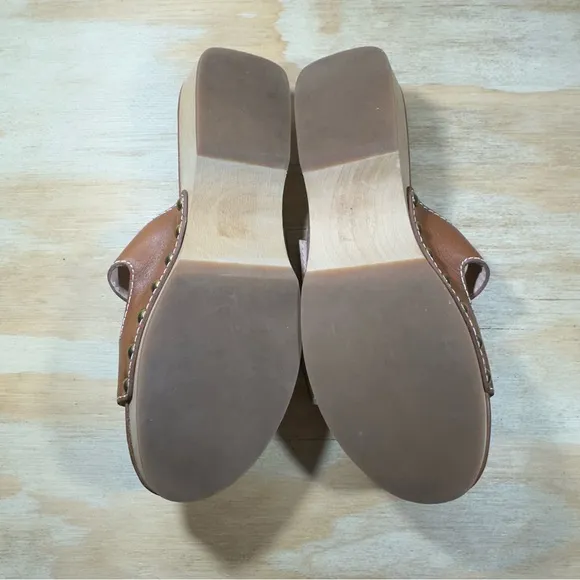 J Crew Brown Leather Double Buckle Strap Sandals Women’s Size 7.5