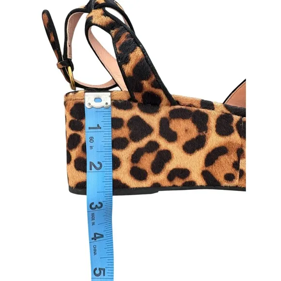 J Crew flatform calf hair leopard print sandals. NWOT. SIZE 7.