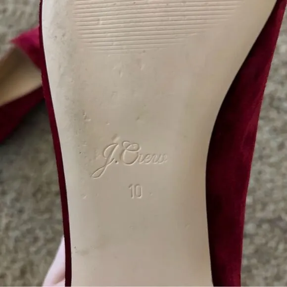 J. Crew Marie Tassel Loafers in Velvet Ruby Red Size 10