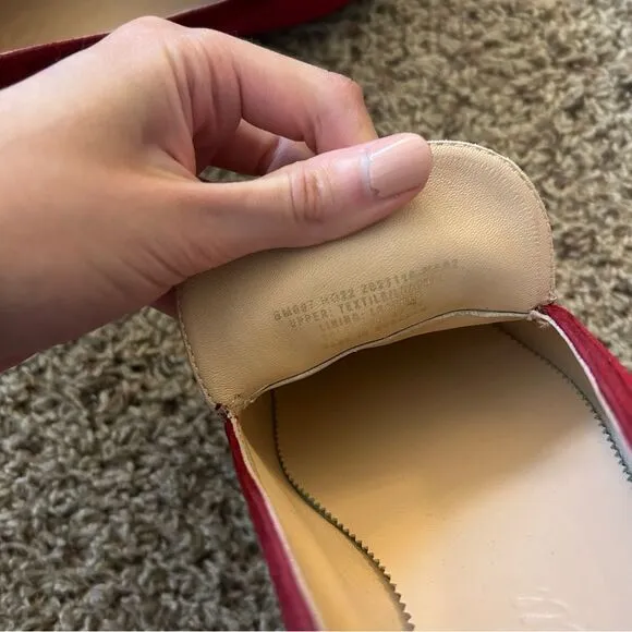 J. Crew Marie Tassel Loafers in Velvet Ruby Red Size 10