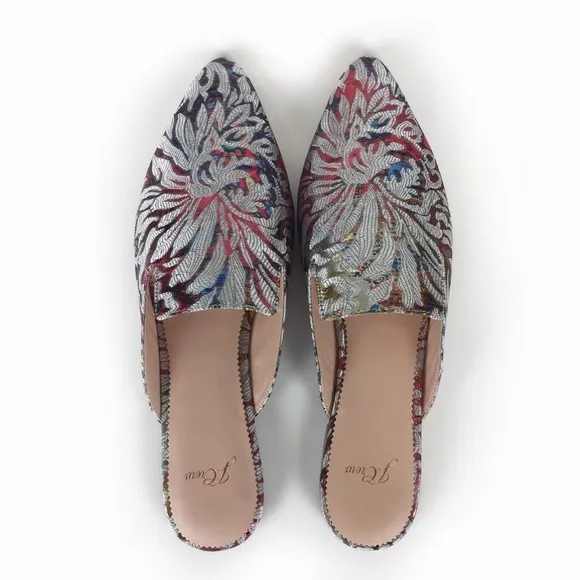 J. Crew Marina Slides Jacquard Fantasia Sz 9.5 NEW