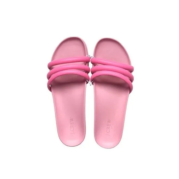 🆕J. Crew Pink Three Strap Slide Sandals