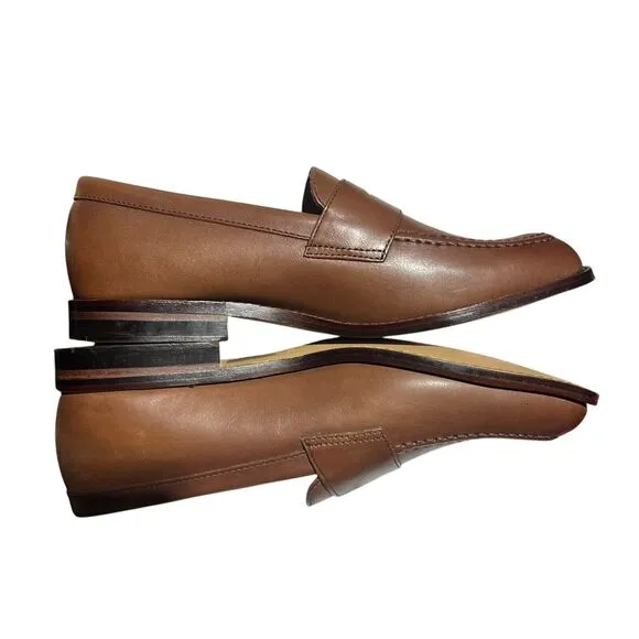 J Crew Shoes Mens 10.5 Brown Leather Penny Loafers Preppy AW268 Luxury Holiday