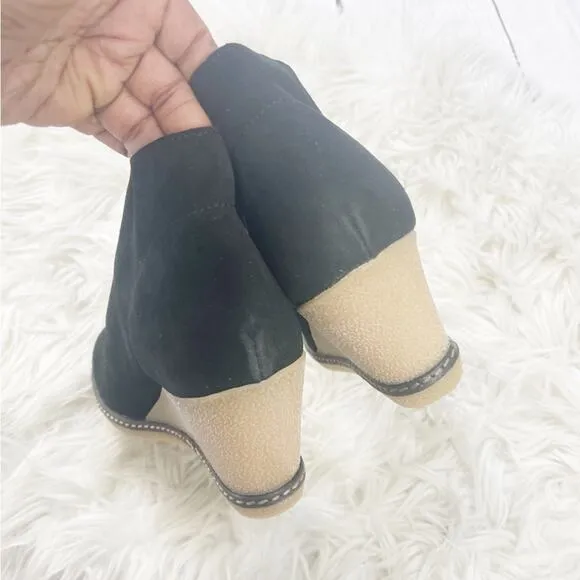 J. Crew Women's Black Suede Macalister Wedge Boots Lace Up Size 12