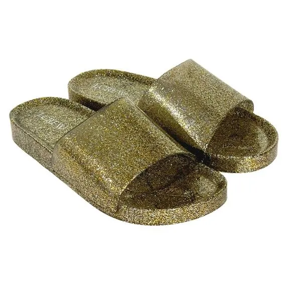 J. CREW Women’s Glittle Sparkle Gold and Silver Jelly Slide Sandals 8