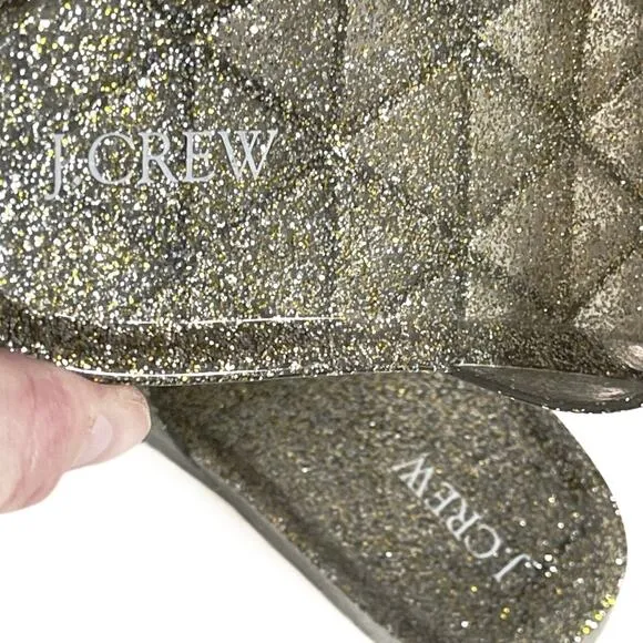 J. CREW Women’s Glittle Sparkle Gold and Silver Jelly Slide Sandals 8
