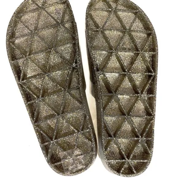 J. CREW Women’s Glittle Sparkle Gold and Silver Jelly Slide Sandals 8