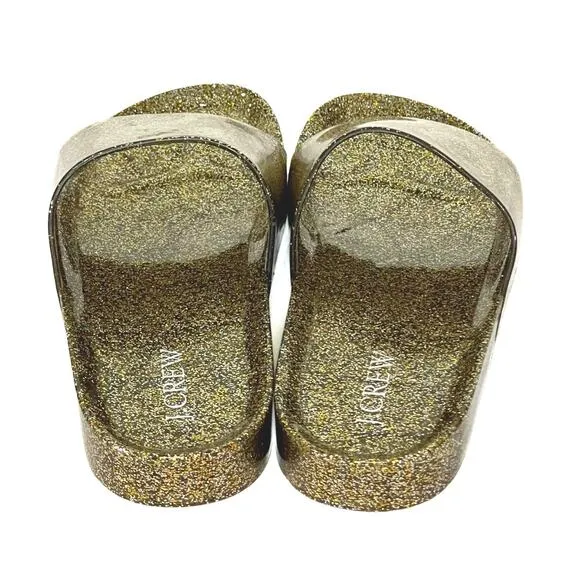J. CREW Women’s Glittle Sparkle Gold and Silver Jelly Slide Sandals 8
