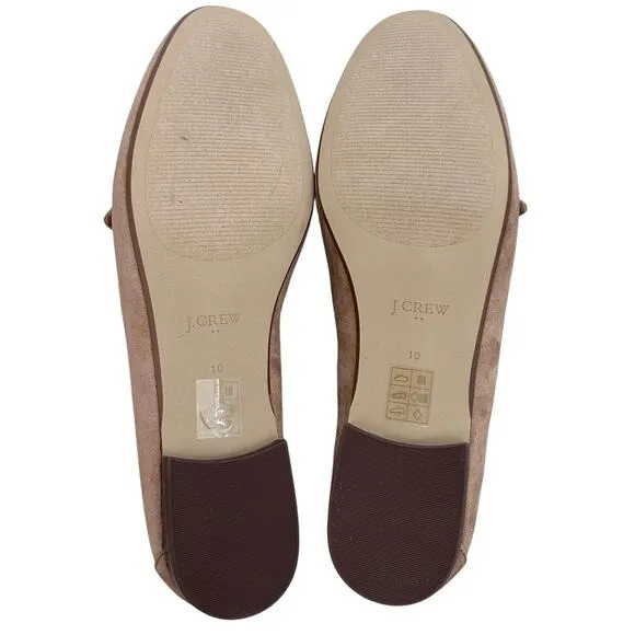 J. CREW Women's Sueded Bow Loafers Sienna-Size 10
