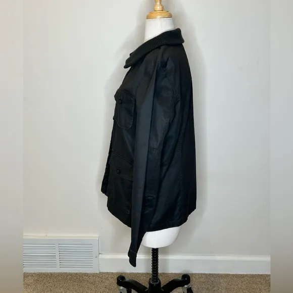 J. Crew Women's Utility Jacket Vintage Washed &amp; Aged Waxed Cotton L