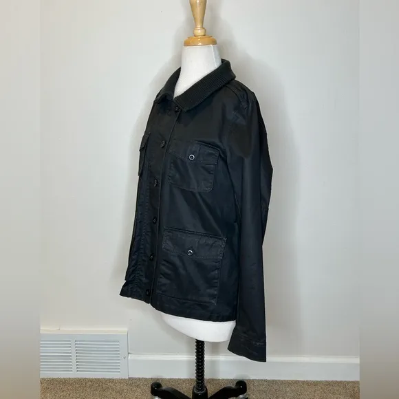 J. Crew Women's Utility Jacket Vintage Washed &amp; Aged Waxed Cotton L
