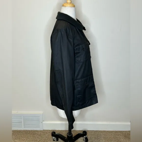 J. Crew Women's Utility Jacket Vintage Washed &amp; Aged Waxed Cotton L