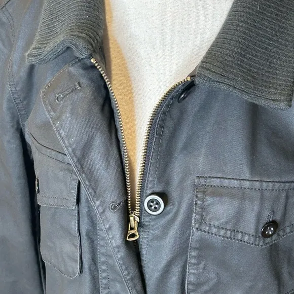 J. Crew Women's Utility Jacket Vintage Washed &amp; Aged Waxed Cotton L