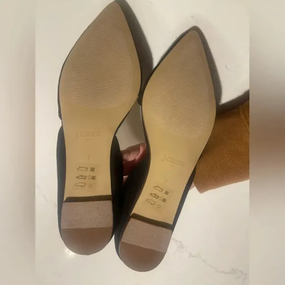 J. Crew | Zoe D’Orsay Black Suede-Look Flats Size 7