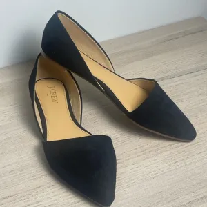 J. Crew | Zoe D’Orsay Black Suede-Look Flats Size 7