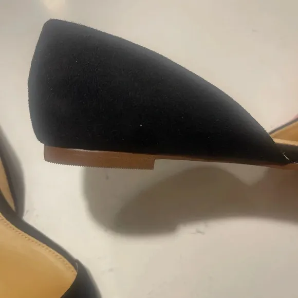 J. Crew | Zoe D’Orsay Black Suede-Look Flats Size 7