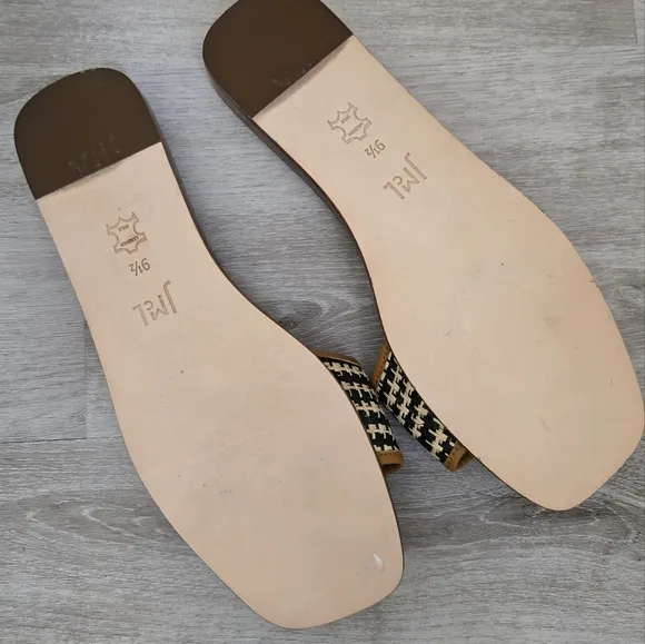 J. Mclaughlin Brown Alaia Straw and Leather Sandals
