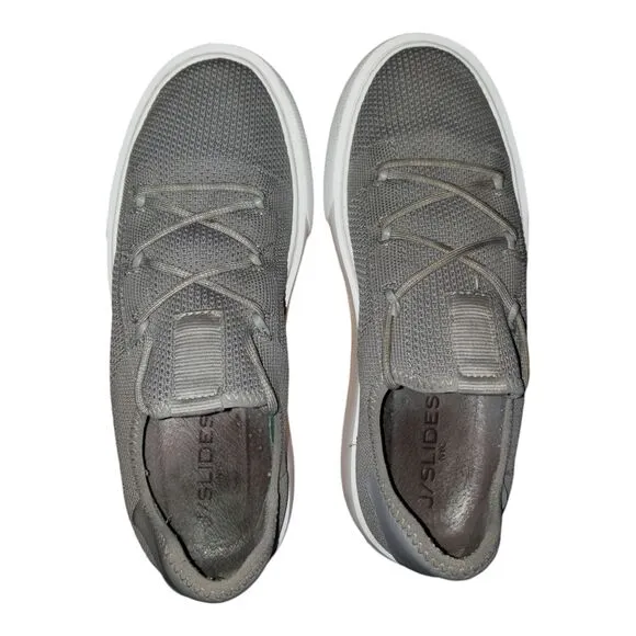 J Slides Demetria Women's Size 7.5 Gray Knit Sneakers Slip On Shoes