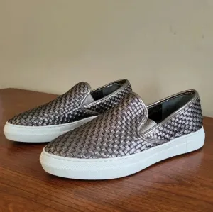 J Slides Woven Metallic Leather Upper Casual Minimalist Slip-On Sneakers(8)