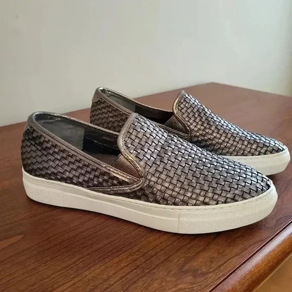 J Slides Woven Metallic Leather Upper Casual Minimalist Slip-On Sneakers(8)