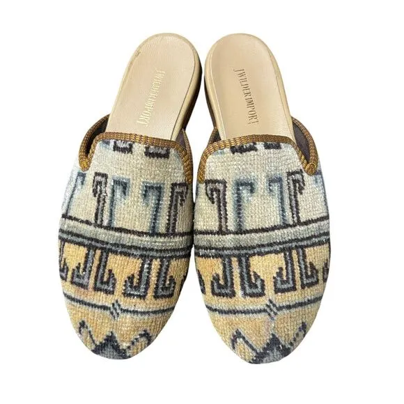 J‎ WILDER Kilim Slides Sz 42 Women's Multicolor Wool Bohemian Mules