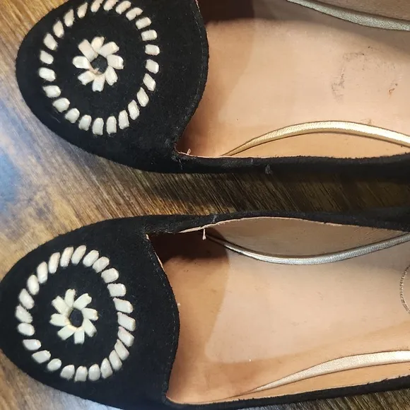 Jack Rogers Black Flats with Decorative Stitching size 6