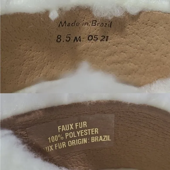 JACK ROGERS LEXI FAUX WHITE FUR CRISS CROSS OVER SANDAL SLIDES 8.5