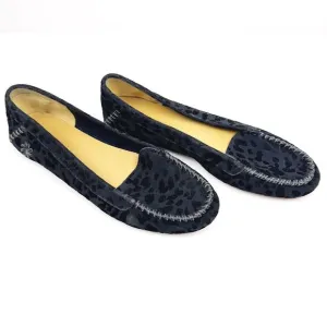 Jack Rogers Millie Black Leopard Print Suede Loafers Slip On Shoes Sz 10 Cute