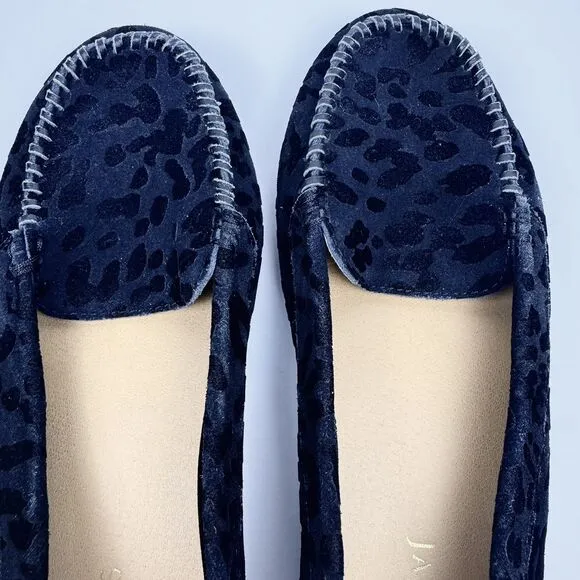 Jack Rogers Millie Black Leopard Print Suede Loafers Slip On Shoes Sz 10 Cute