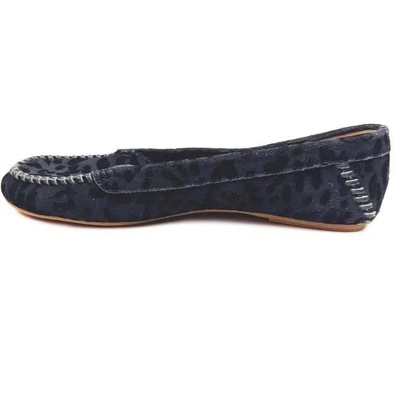 Jack Rogers Millie Black Leopard Print Suede Loafers Slip On Shoes Sz 10 Cute