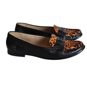 Jack Rogers Remy Loafers Leopard Print Calf Hair Women's Size 9.5 Work Office