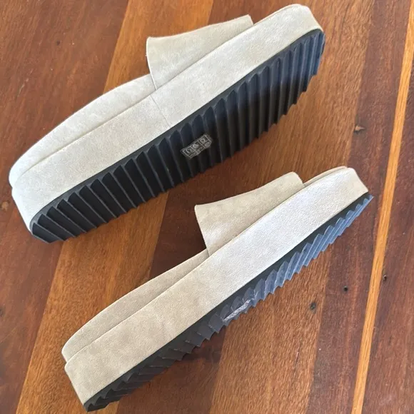 James Perse Beige Suede Slides