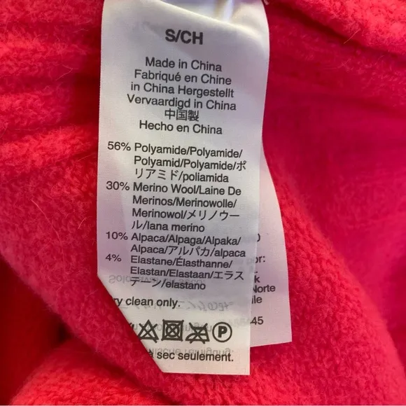 JCREW Hot Fluorescent Neon Pink Soft Wool Polyamide Turtleneck Sweater Dress NWT