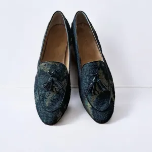 J.Crew Shimmer Multi Shimmer Stacked-heel Loafers Flats Size 11