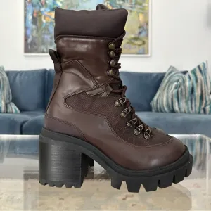 Jeffrey Campbell Brown Maniac Lace Up Lug Sole Boots size 8