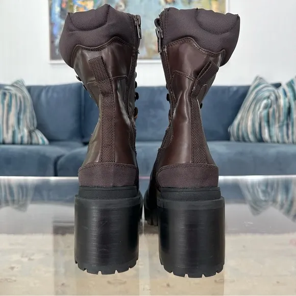 Jeffrey Campbell Brown Maniac Lace Up Lug Sole Boots size 8
