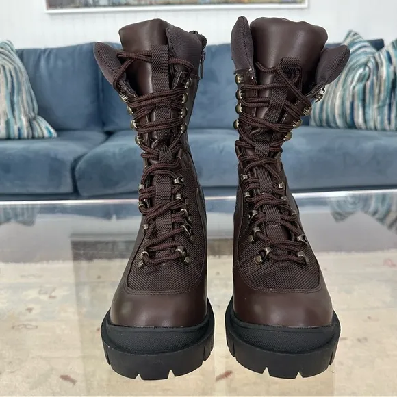 Jeffrey Campbell Brown Maniac Lace Up Lug Sole Boots size 8